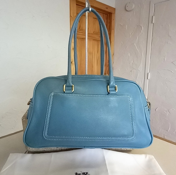 COACH VINTAGE LIGHT BLUE SM PENELOPE DOCTOR SATCHEL TOTE BAG PURSE 9768 RARE - Picture 4 of 11